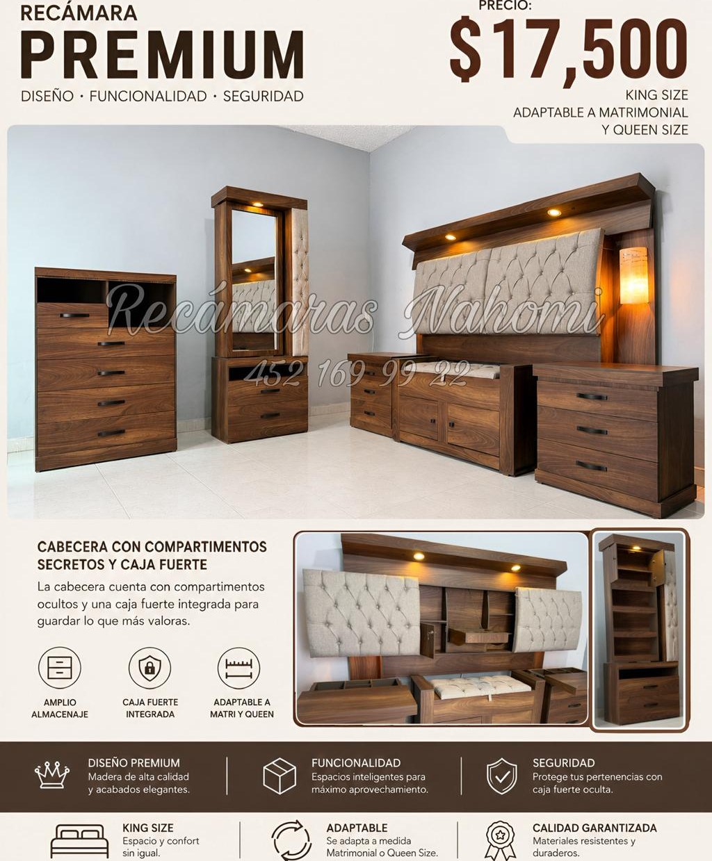 Recámara Premium con Caja Fuerte Integrada