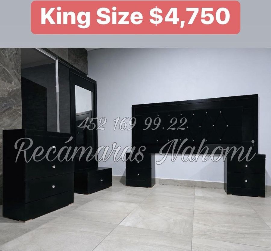 Recámara King Negra Laqueada