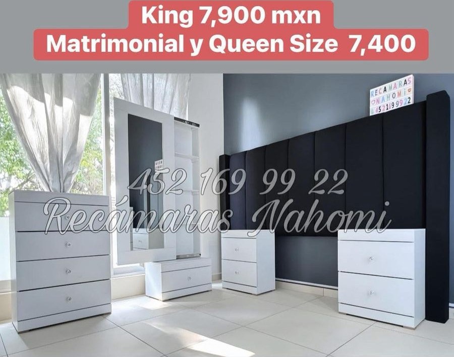 Recámara Canaleada Negra con Muebles Blancos