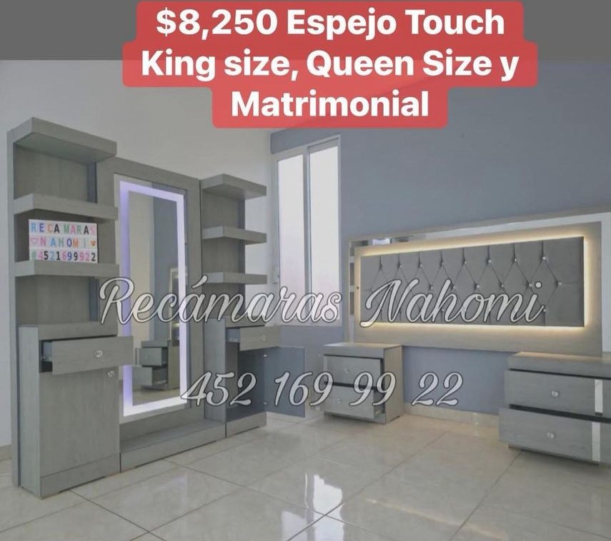 Recámara Espejo Touch Gris Madera