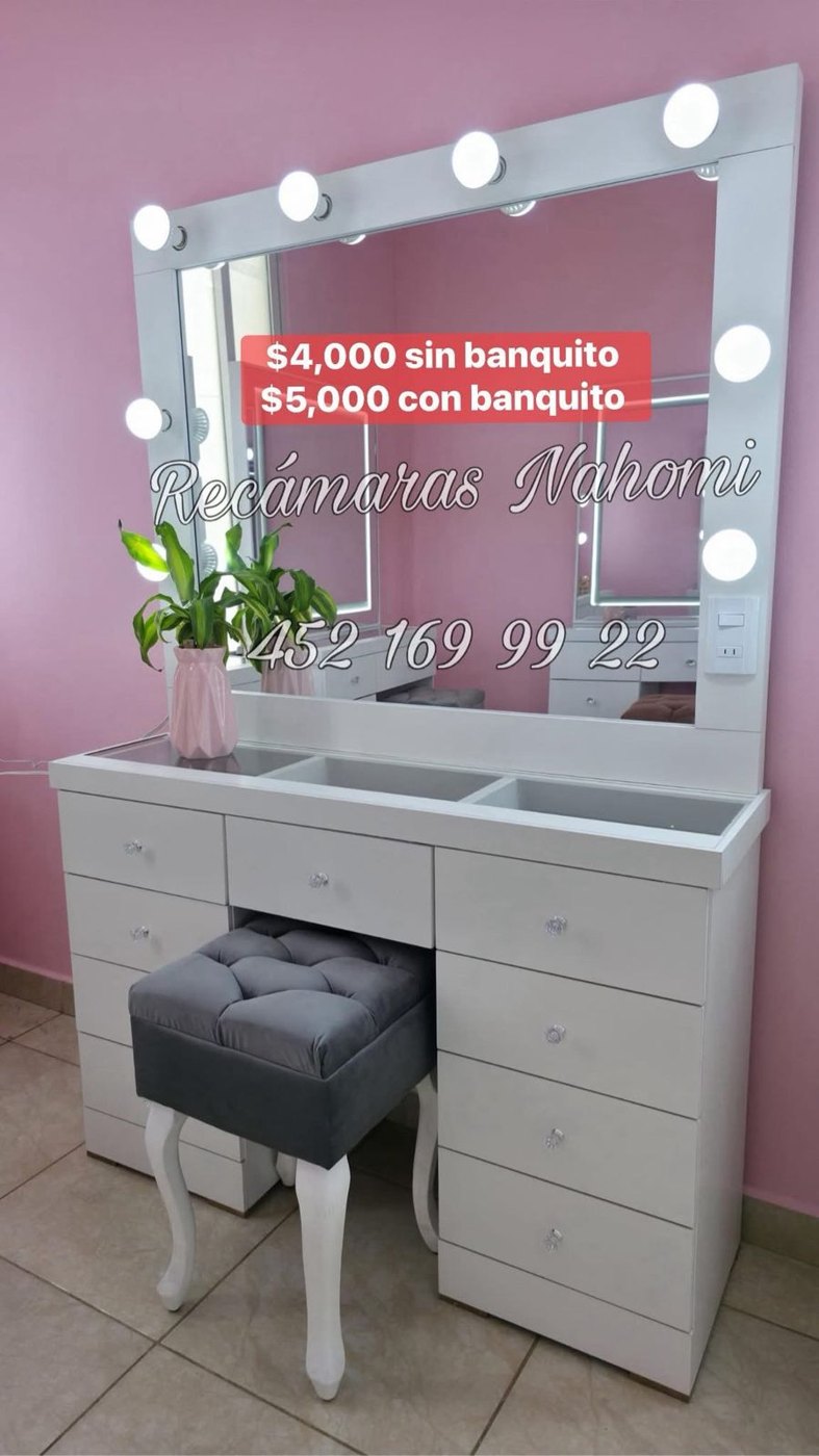 Tocador Blanco Hollywood Clásico