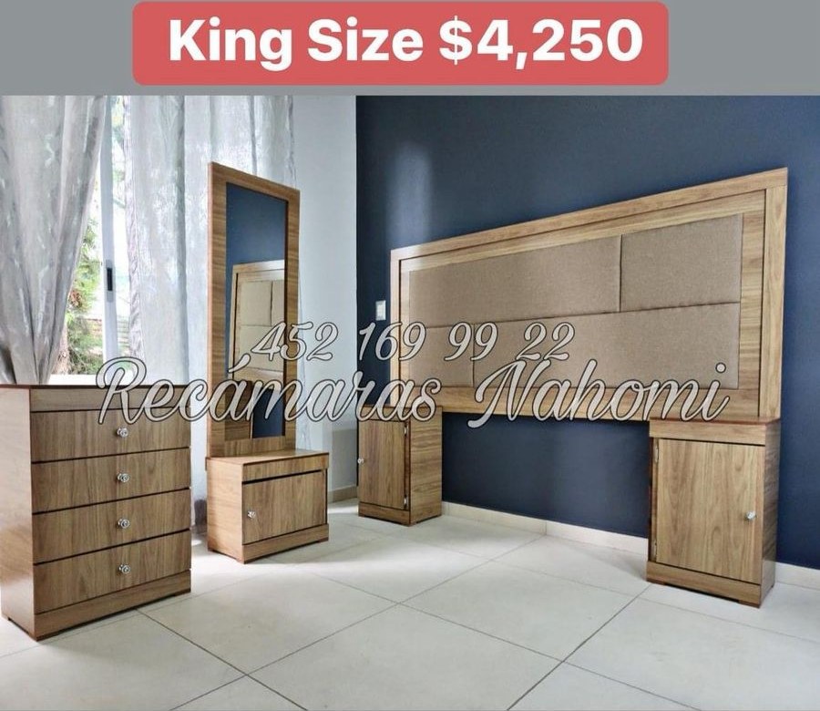 Recámara King Madera Natural