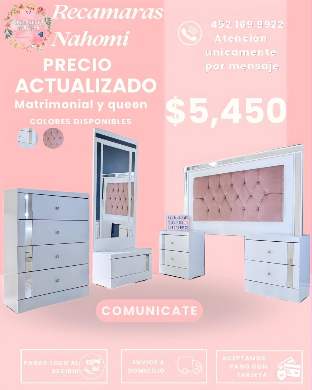 Recámara Blanca Rosa Palo