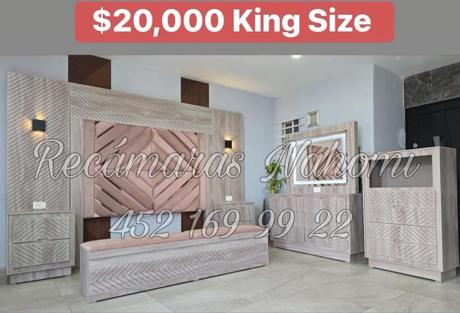 Recámara King Size Chevron Rosa