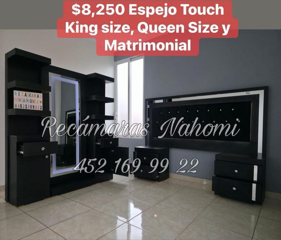 Recámara Espejo Touch Negra